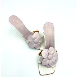 7.5 Giuseppe Zanotti Lilac Flower Kitten Mules
